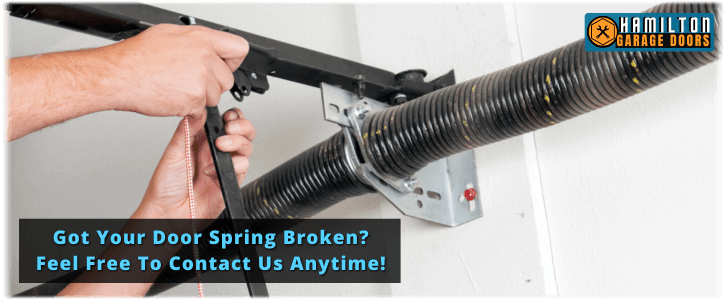 Broken Garage Door Spring Hamilton OH